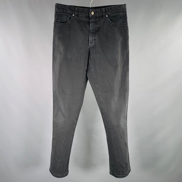 ERMENEGILDO ZEGNA Size 33 Black Cotton Blend Straight Jeans - Picture 1 of 8